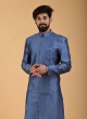 Art Silk Rama Blue Color Indowestern